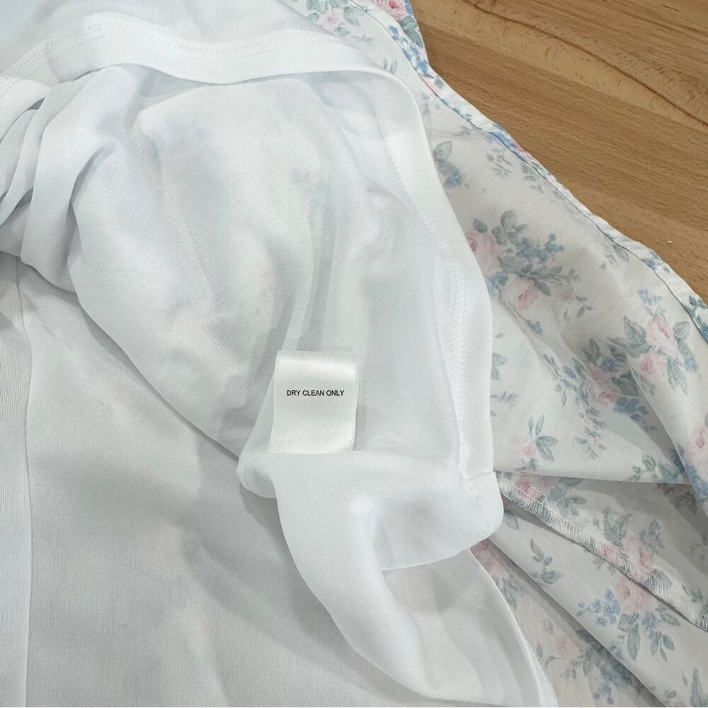 Altar'd State Isa Floral Mini Milkmaid Dress White Pink Blue Floral NWT Small - Picture 9 of 10
